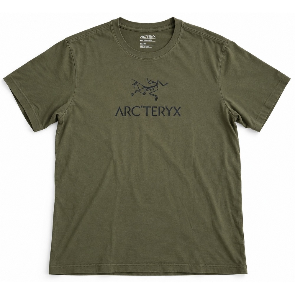 Arc'teryx Men's M Logo T Shirt Olive Green Cotton Outdoor Hiking Gorpcore Tee